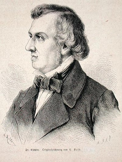 Fryderyk Chopin (1810-49) 1870 (rycina) autorstwa German School
