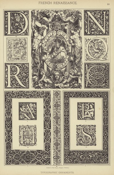 Francuski renesans, ozdoby typograficzne (kolor lito) autorstwa German School