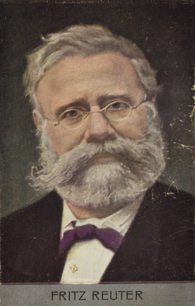 Fritz Reuter (1810-1874), niemiecki powieściopisarz (kolorowa litografia) autorstwa German School