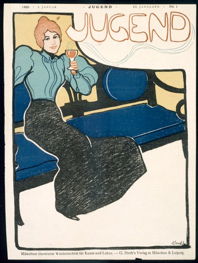 Przednia okładka Jugend Magazine, styczeń 1898 autorstwa German School