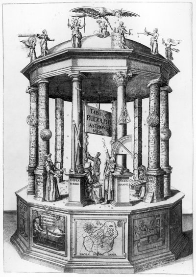Frontyspis do Tablic Rudolfińskich opracowany przez Johannesa Keplera, opublikowany w 1627 r. autorstwa German School
