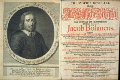 Frontyspis do Teozofii Revelata autorstwa Jacoba Boehme, 1715 (druk i grawerowanie) autorstwa German School