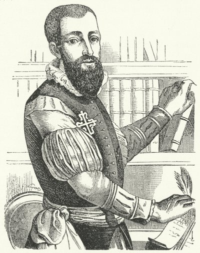 Garcilaso de la Vega, hiszpański poeta i żołnierz (grafika) autorstwa German School