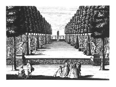 Teatr ogrodowy w Herrenhausen, ryty przez Joosta Van Sasse (1716-36) autorstwa German School