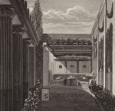 Ogród rzymskiego domu. Ilustracja do Atlasu Bilder (grawerowanie) autorstwa German School