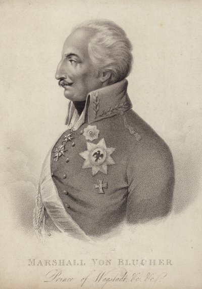 Gebhard von Blucher, feldmarszałek pruski (grafika) autorstwa German School