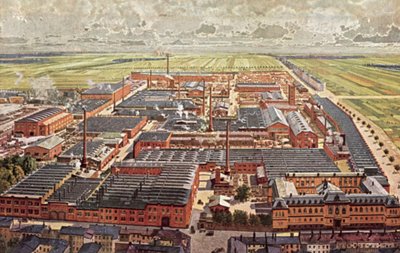 Widok ogólny zakładu zbrojeniowego Krupp Grusonwerk, Magdeburg, Niemcy autorstwa German School