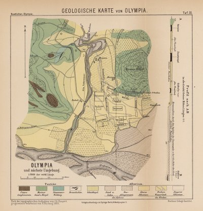 Mapa geologiczna Olimpii (rycina) autorstwa German School