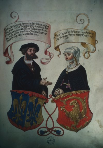 Georg Fugger i jego żona Regina Imhoff, z Sekretnej Księgi Honorowej Rodziny Fugger autorstwa German School