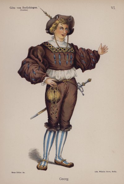 Georg, z Gotz von Berlichingen przez Goethego (kolor lito) autorstwa German School