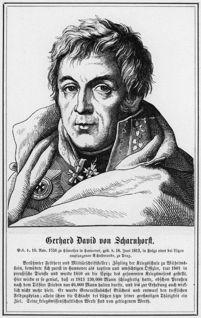 Gerhard David von Scharnhorst (grafika) autorstwa German School
