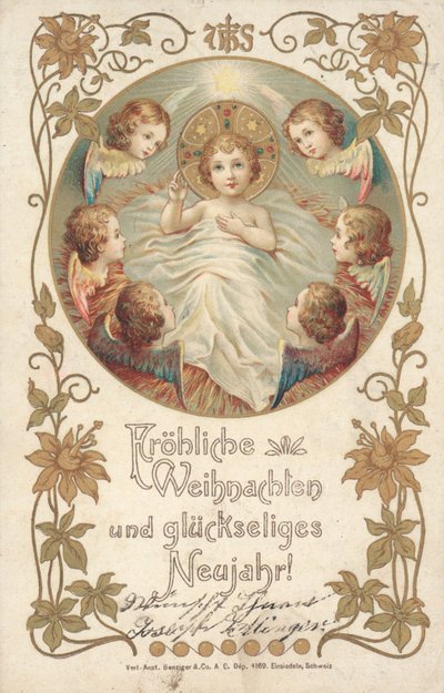 Niemiecka kartka świąteczna (kolor lito) autorstwa German School