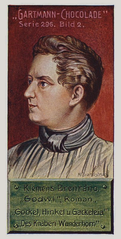 Niemieccy romantycy: Klemens Brentano (kolorowa litografia) autorstwa German School