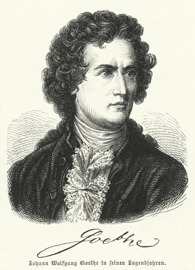 Niemiecki pisarz Johann Wolfgang Goethe (1749-1832) w młodości autorstwa German School