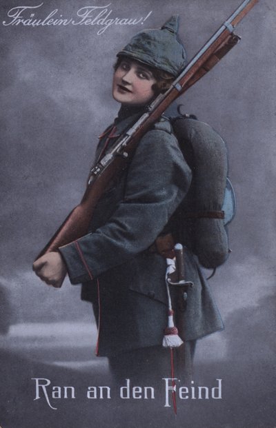 Niemiecka dziewczyna w mundurze wojskowym (zdjęcie kolorowe) autorstwa German School