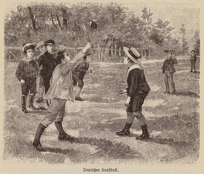 Niemiecka piłka do biegania (grawerunek) autorstwa German School