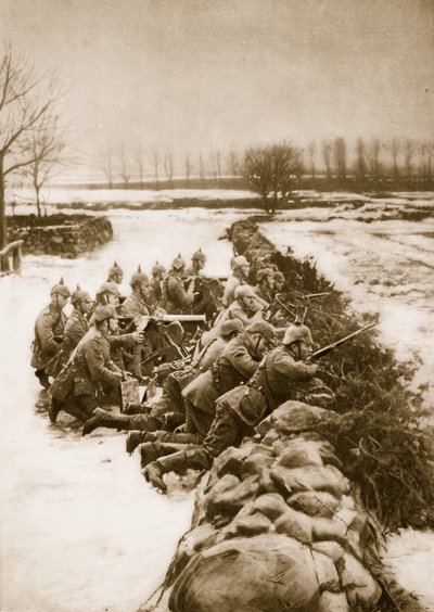 Niemiecka sekcja karabinów maszynowych trzymająca barykadę w Polsce, 1914-19 autorstwa German School