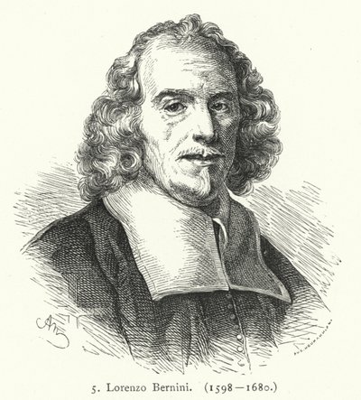Gian Lorenzo Bernini, włoski barokowy rzeźbiarz i architekt (grafika) autorstwa German School