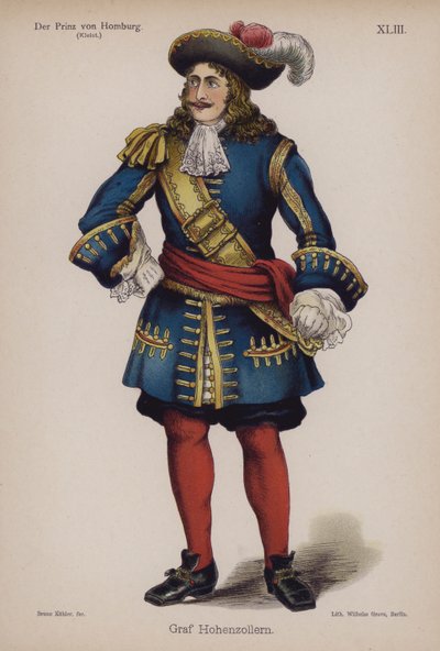 Graf Hohenzollern, z Der Prinz von Homburg (Książę Homburg) autorstwa Heinricha von Kleista (kolor lito) autorstwa German School