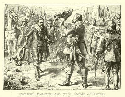 Gustavus Adolphus i Jan Jerzy z Saksonii autorstwa German School