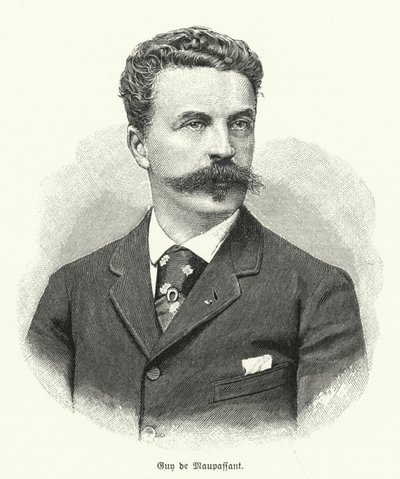 Guy de Maupassant , francuski pisarz opowiadania (lito) autorstwa German School