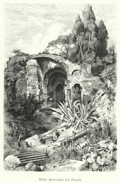 Willa Hadriana, Tivoli, Włochy (grafika) autorstwa German School