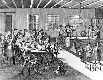 Chanuka autorstwa Georga Puschnera z ceremonii żydowskiej Kirchnera, 1726 autorstwa German School