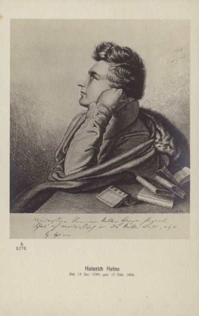 Heinrich Heine (1797-1856), niemiecki poeta (litografia) autorstwa German School