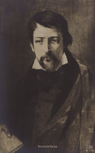 Heinrich Heine, niemiecki poeta. (litho) autorstwa German School