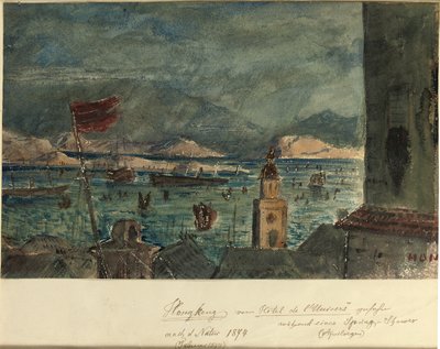 Hongkong z Hotel de l"Univers: kwiecień w Azji, 1874 r. autorstwa German School