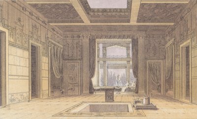 Dom Sallusta, Pompeje, Włochy (kolorowa litografia) autorstwa German School