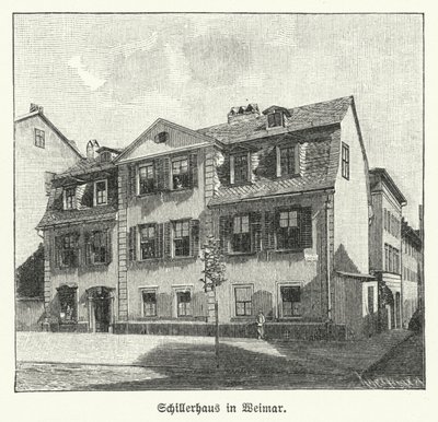 Dom poety, dramaturga i filozofa Friedricha Schillera, Weimar, Niemcy (lito) autorstwa German School