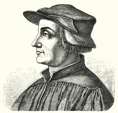 Huldrych Zwingli, czołowa postać reformacji w Szwajcarii (rycina) autorstwa German School