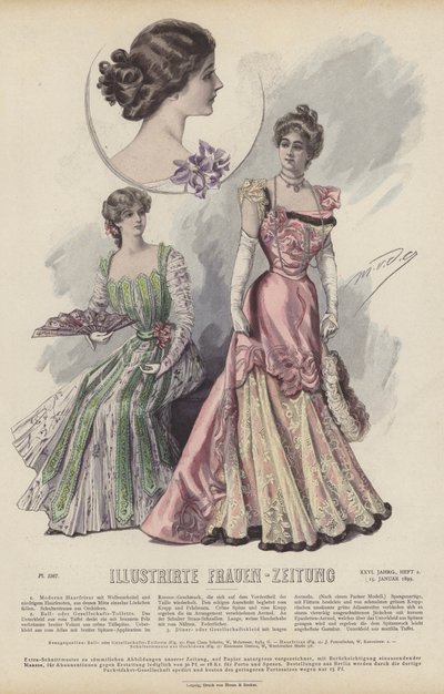 Ilustracja do Illustrirte Frauen-Zeitung (kolor lito) autorstwa German School