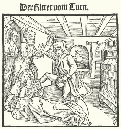 Ilustracja z Księgi Rycerza Wieży autorstwa Geoffroya IV de la Tour Landry (rycina) autorstwa German School