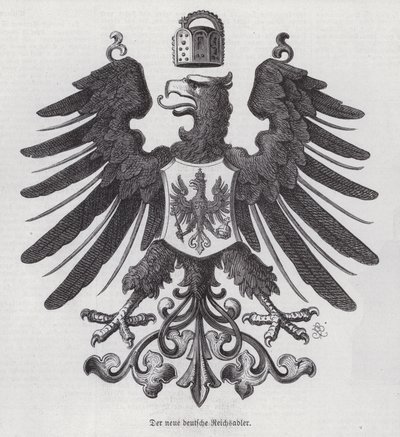 Orzeł cesarski, nowe godło Niemiec (grawerowanie) autorstwa German School