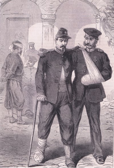 W szpitalu Cassells History of the War between France and Germany wydana przez Cassell and Company Limited, c.1890 (lito) autorstwa German School