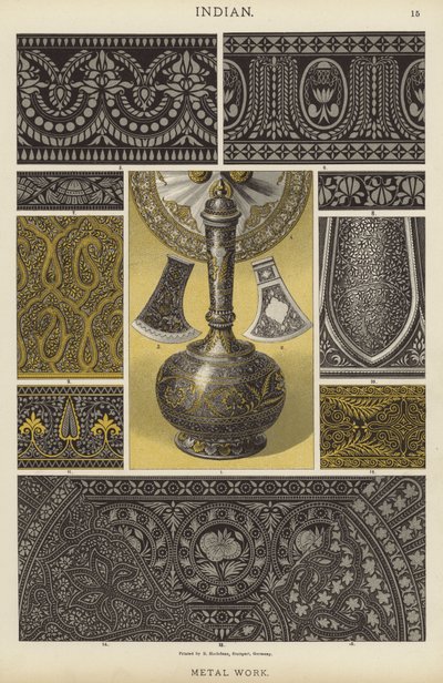 Indian, Metal Work (kolor lito) autorstwa German School
