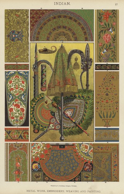 Indian, Metal Work, Haft, Tkactwo i Malowanie (kolor lito) autorstwa German School