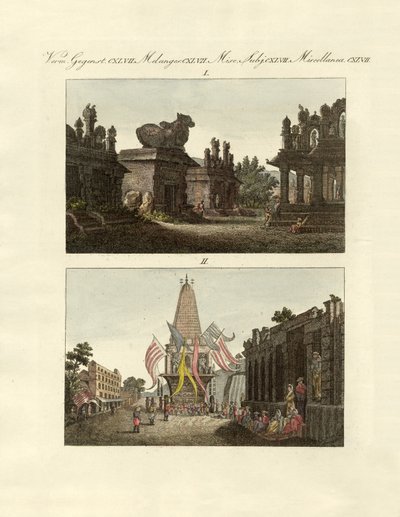 Ciekawostki Indian (kolorowe grawerowanie) autorstwa German School