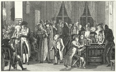Wnętrze kawiarni Richtera w Lipsku, ok. 1800 (rycina) autorstwa German School