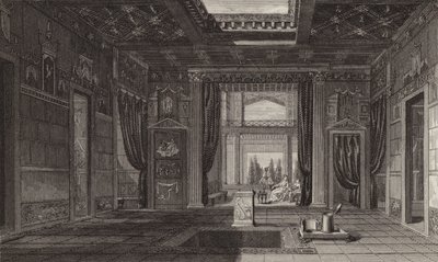 Wnętrze domu rzymskiego w Pompejach. Ilustracja do Atlasu Bilder (grawerowanie) autorstwa German School