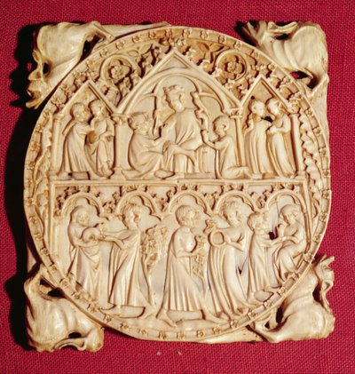 Etui na lustro z kości słoniowej, ok. 1360-70 autorstwa German School