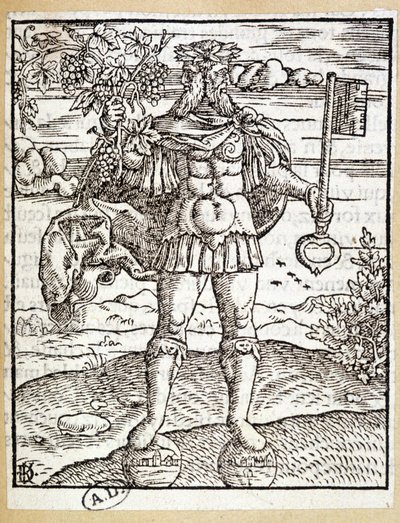 Janus (z kluczem w jednej ręce i gałązką winorośli w drugiej) – Niemcy autorstwa German School