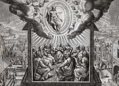 Jezus Chrystus i apostołowie. (rytownictwo autorstwa German School