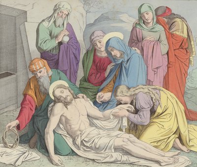 Jezus złożony do grobu autorstwa German School