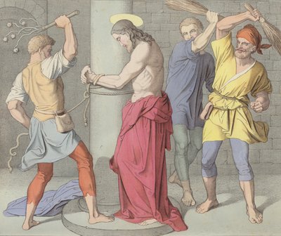 Jezus biczowany przy słupie autorstwa German School
