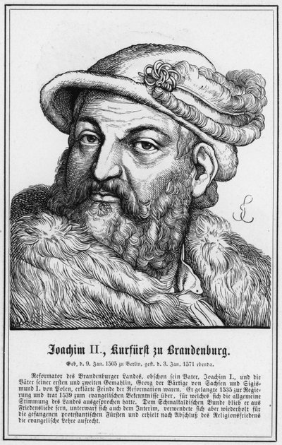 Joachim II, elektor brandenburski (rycina) autorstwa German School
