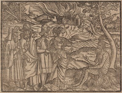 Hioba pokryta wrzodami ok. 1525 (drzewryt) autorstwa German School