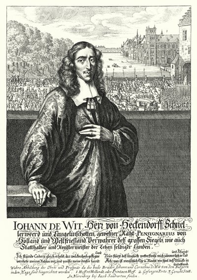 Johan de Witt , holenderski polityk (Grawerowanie) autorstwa German School